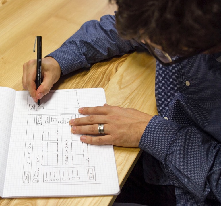 Sketching out concepts for the Dashboard